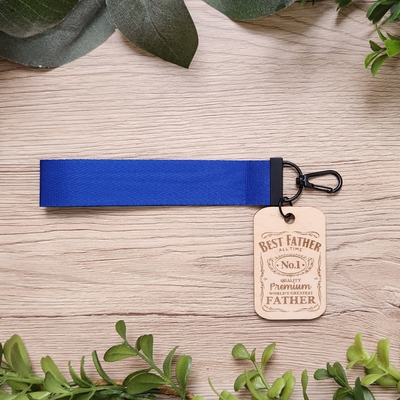 DAD GIFT!!! Keychain Wristlet with Laser Engraved Pendant - Best Father Ever - Picture 8 of 9